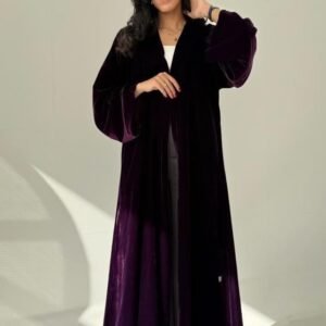 عباية مخمل مبطن موف