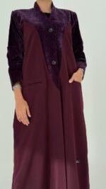 ⁦عباية بليزر كريب برغندي⁩ - الصورة ⁦3⁩