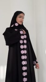 ⁦عباية دبل كلوش ورد⁩ - الصورة ⁦5⁩