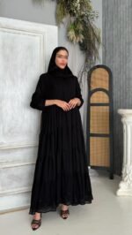 ⁦عباية شيفون بأكمام مطرزة⁩ - الصورة ⁦8⁩