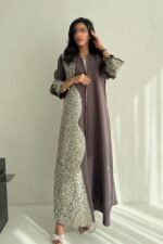 عباية كريب رمادي