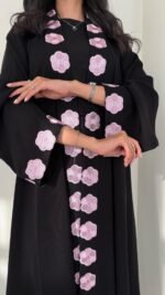 ⁦عباية دبل كلوش ورد⁩ - الصورة ⁦3⁩