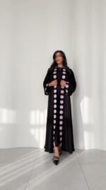 ⁦عباية دبل كلوش ورد⁩ - الصورة ⁦7⁩