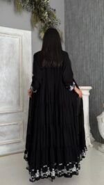 ⁦عباية كريب ملكي أسود⁩ - الصورة ⁦2⁩