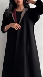 ⁦عباية كتان بياقة أنيقة⁩ - الصورة ⁦2⁩