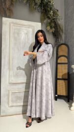 ⁦عباية جاكار دبل كلوش رصاصي⁩ - الصورة ⁦4⁩