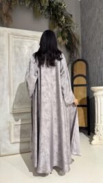 ⁦عباية جاكار دبل كلوش رصاصي⁩ - الصورة ⁦3⁩